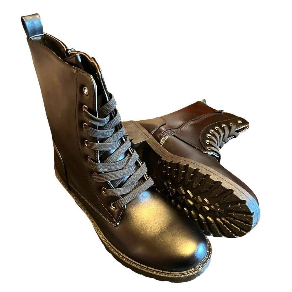 Ready Salted New In Box Women's Black Combat Boots Size 9